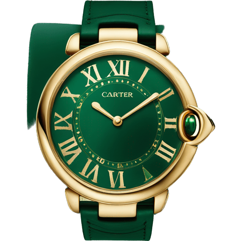 Dark green with gold details cartier watch  emoji