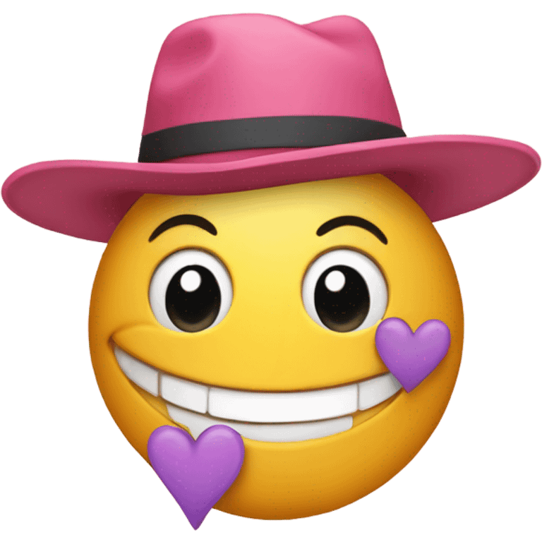 Heart wearing A cute Aesthetic hat And a smile face emoji