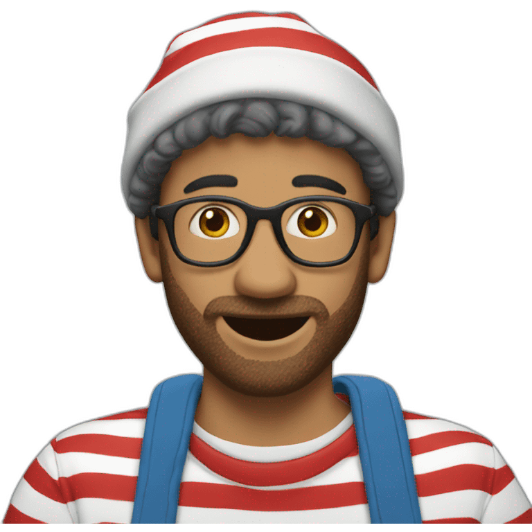 Wally from where's wally emoji