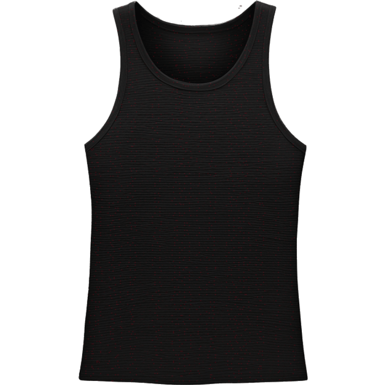 chic black ribbed tank top with tag hyperrealistic soft textures no background emoji