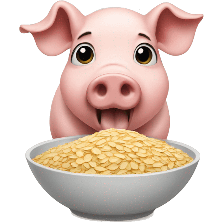 pig eating oats emoji