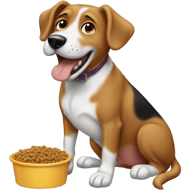 Dog eating dog food emoji