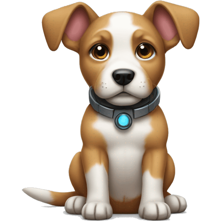 puppy with a robot ears emoji