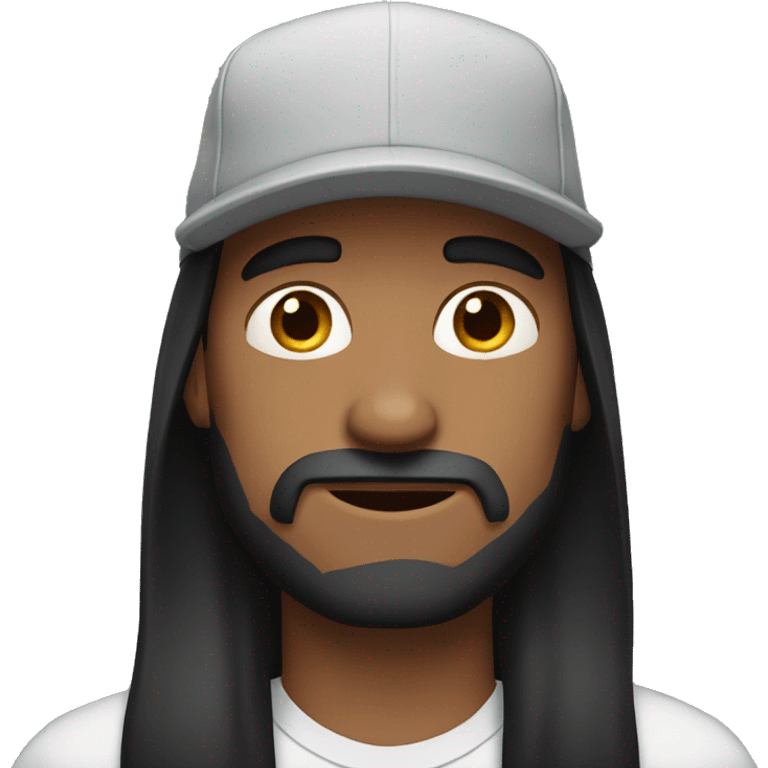 Guy with long dark hair in a cap emoji