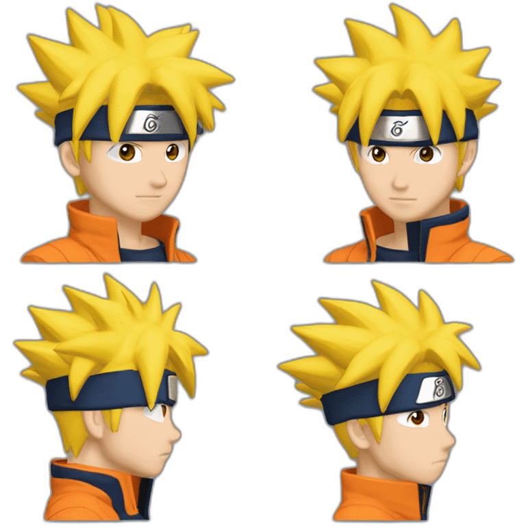 Naruto à côté de Goku emoji