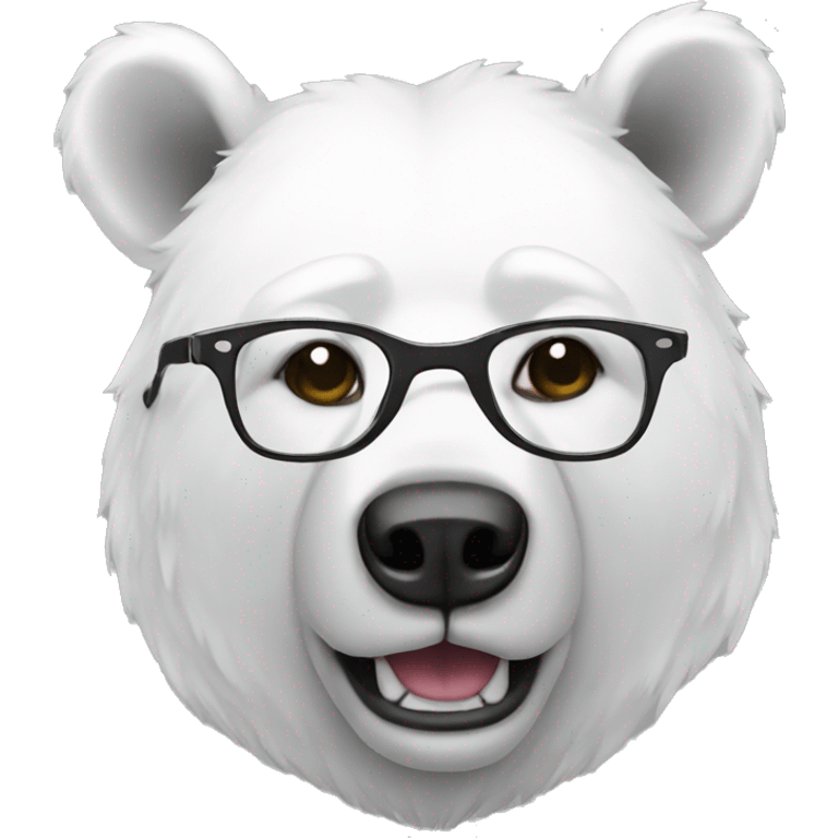 white bear with glasses emoji