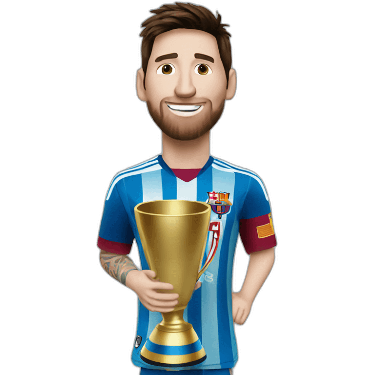 Messi with the word cup emoji