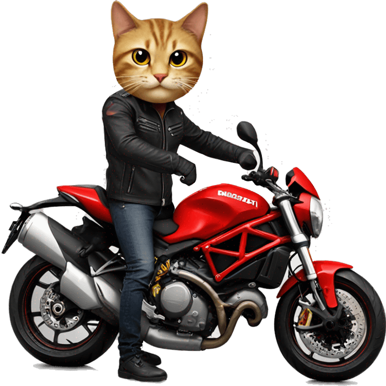 cat on red ducati monster emoji