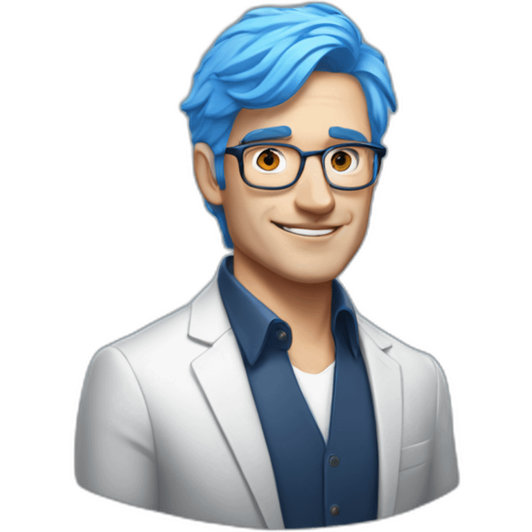 brian armstrong coinbase ceo with blue hair emoji