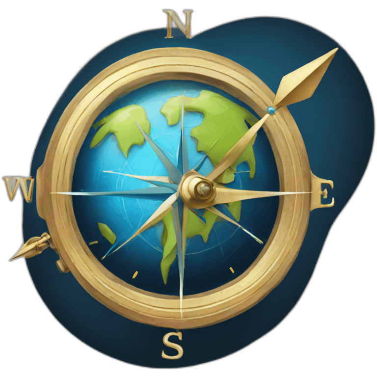 Compass and earth emoji