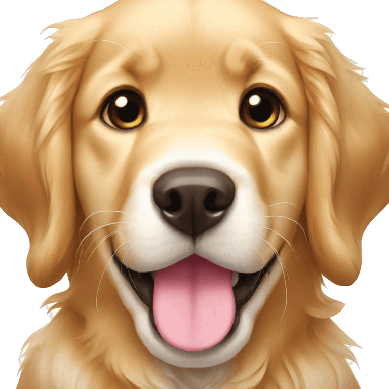 Dog golden retriever puppy with bows emoji