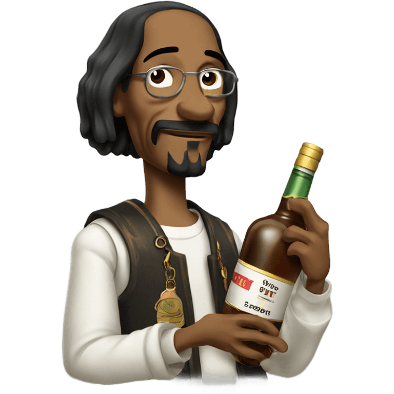 snoop dog holding copious amounts of liquor bottles emoji