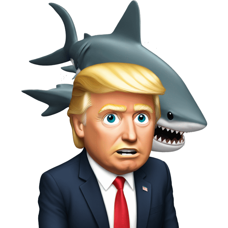 trump with shark emoji