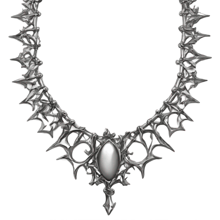 silver gothic necklace emoji