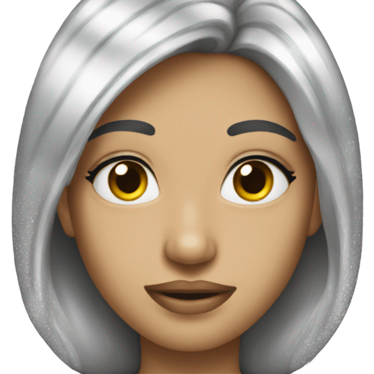 Realistic silver glitter emoji