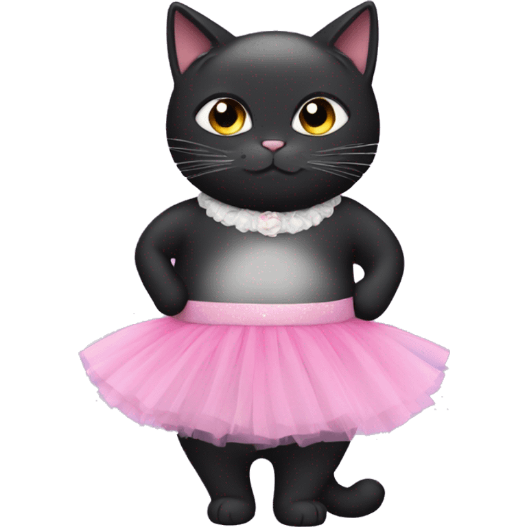 My black fat cat luna with a tutu emoji