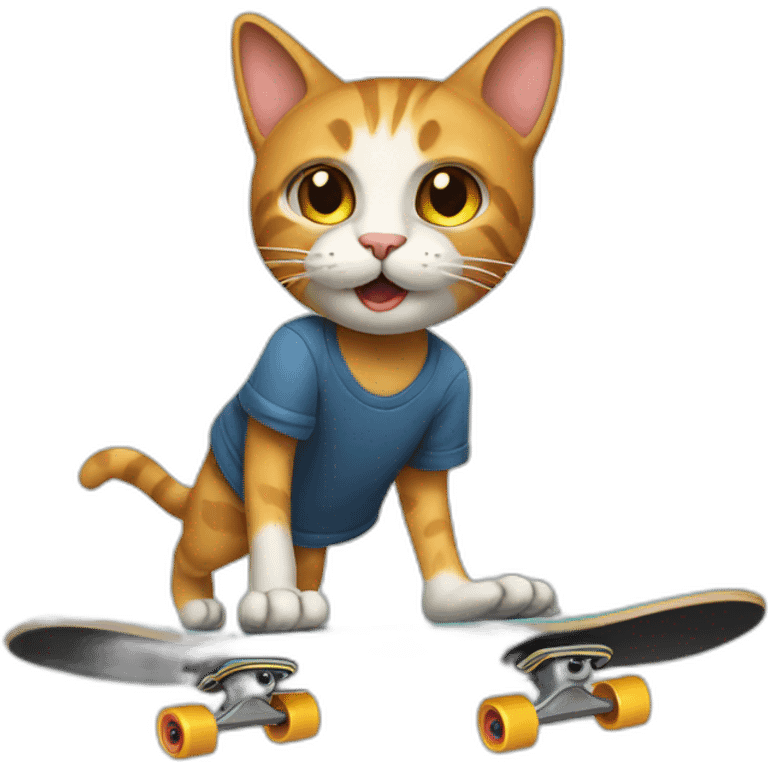 skateboarding cat emoji