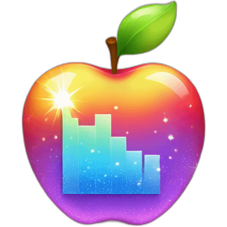 apple emoji of trending graph with a sparkle at the top emoji