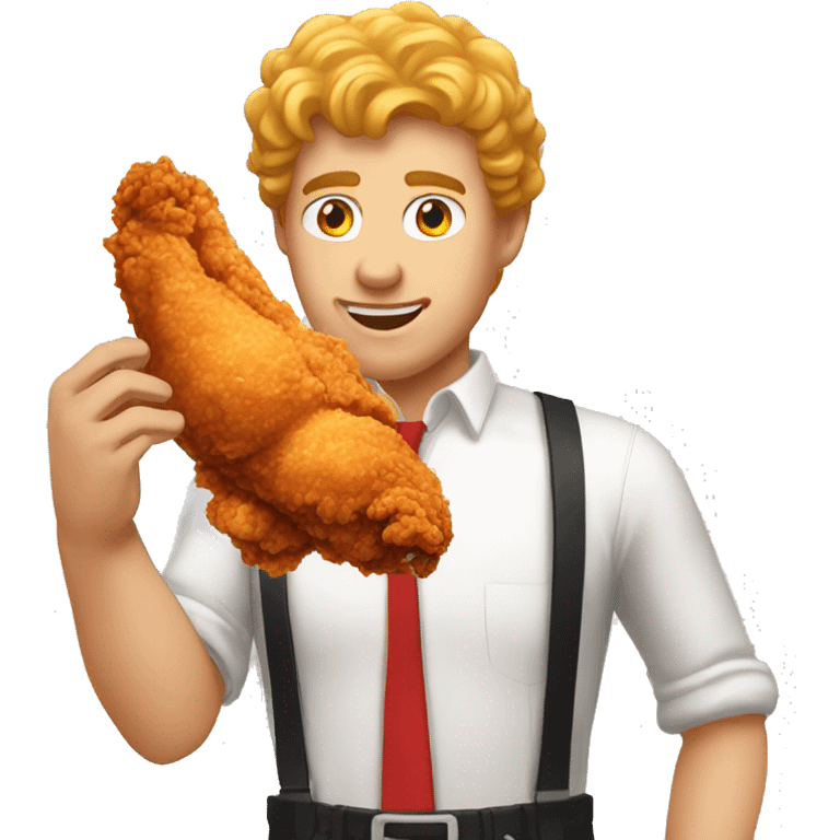 Random guy named thomas eating fried chicken emoji