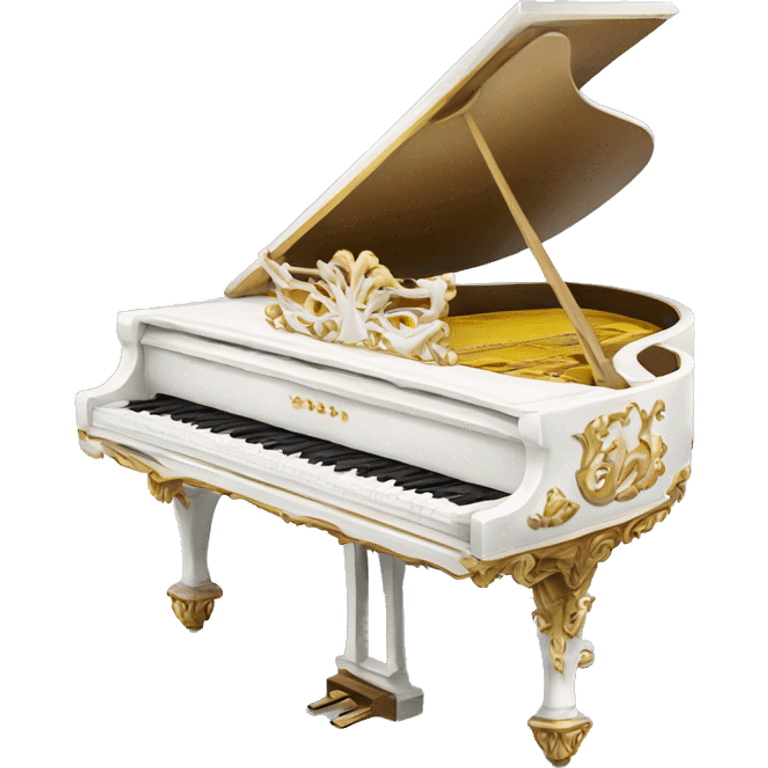 White Rococo piano emoji