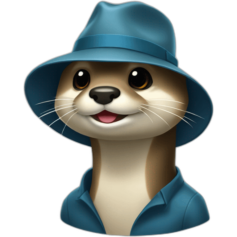 Loutre chapeau requin emoji