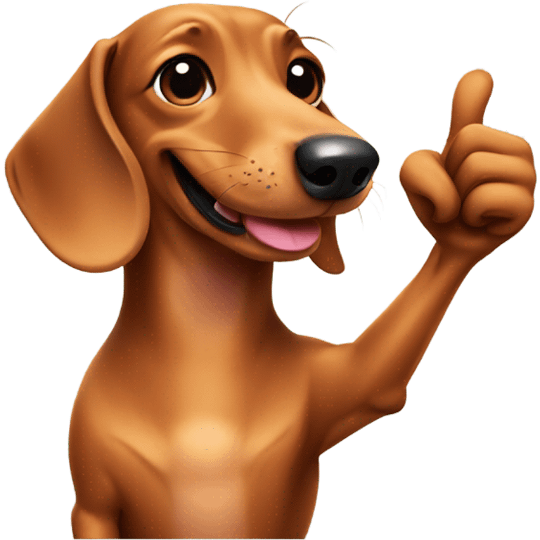 Dachshund giving thumbs up emoji