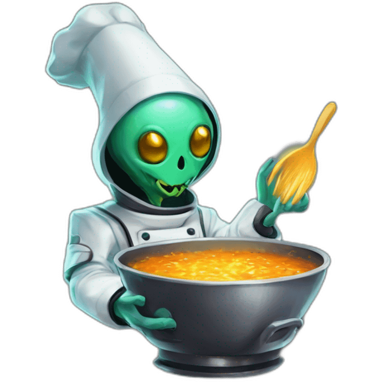 alien chef scifi roguelike rpg style inspired by slay the spire digital art emoji