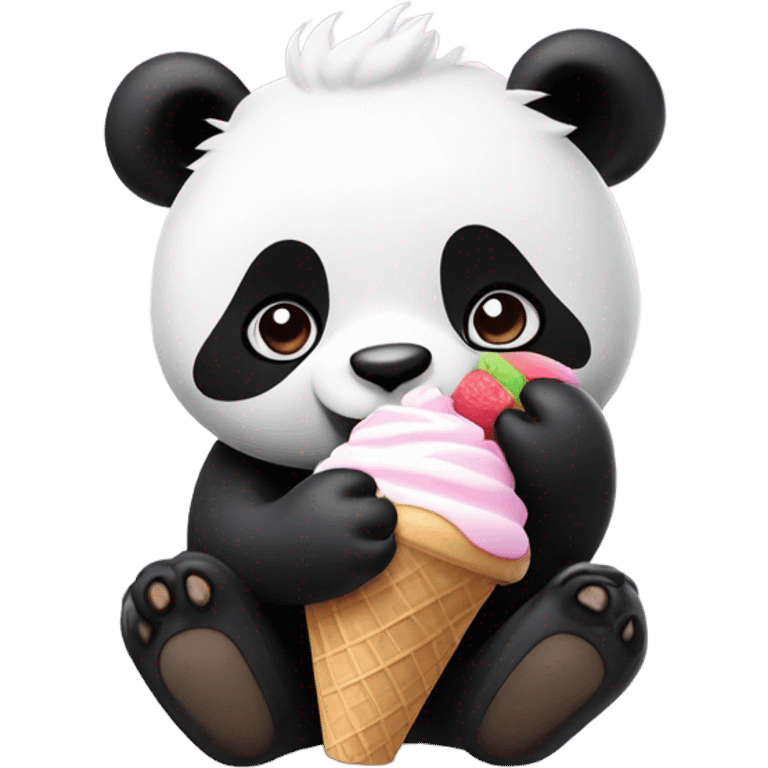 Panda eating ice cream emoji