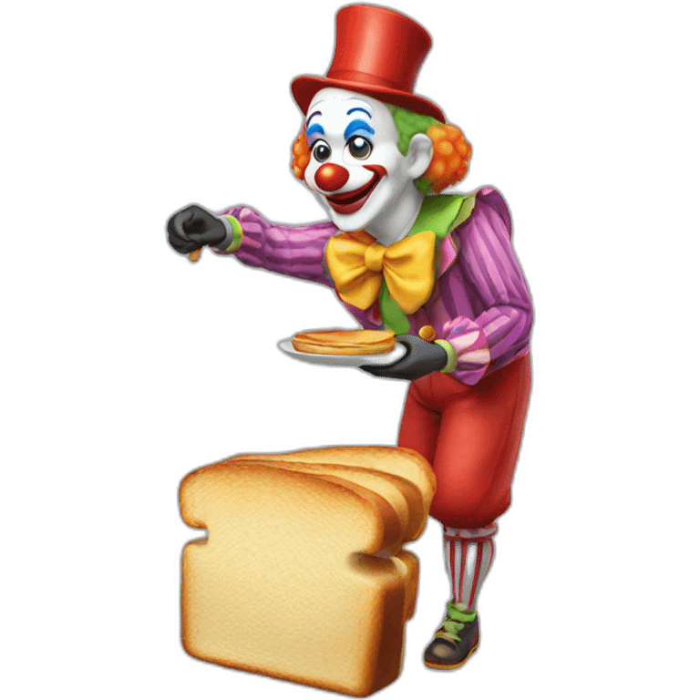 Clown making toast emoji