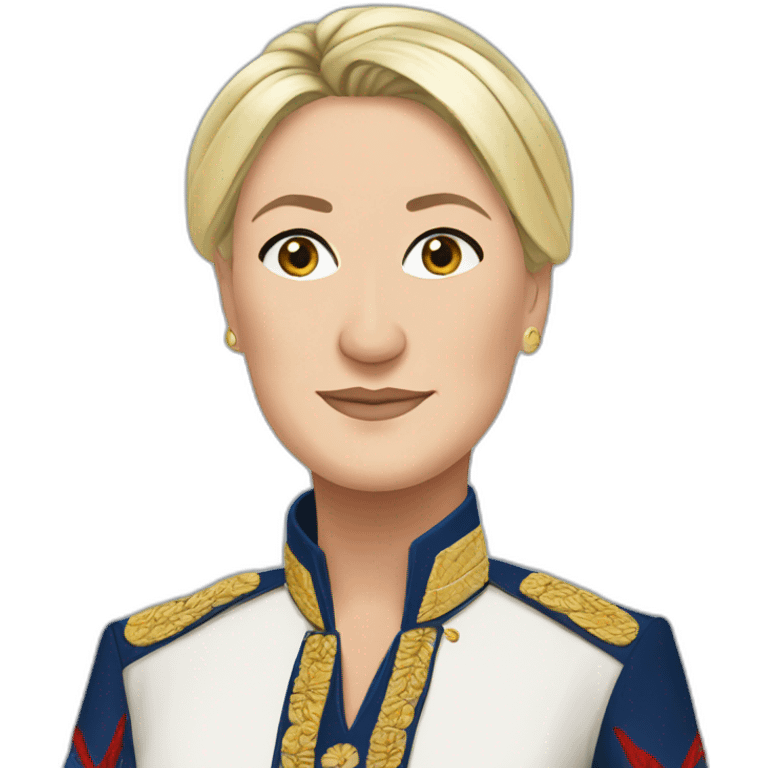 Marine Le Pen in a traditional African dress emoji