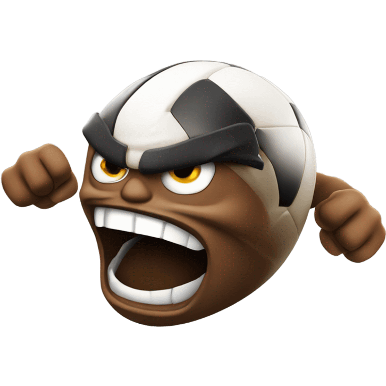 Angry flying football emoji