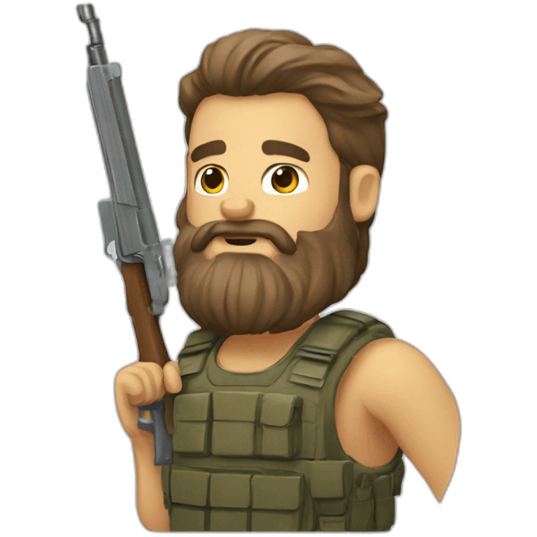 Un barbu avec une arme emoji