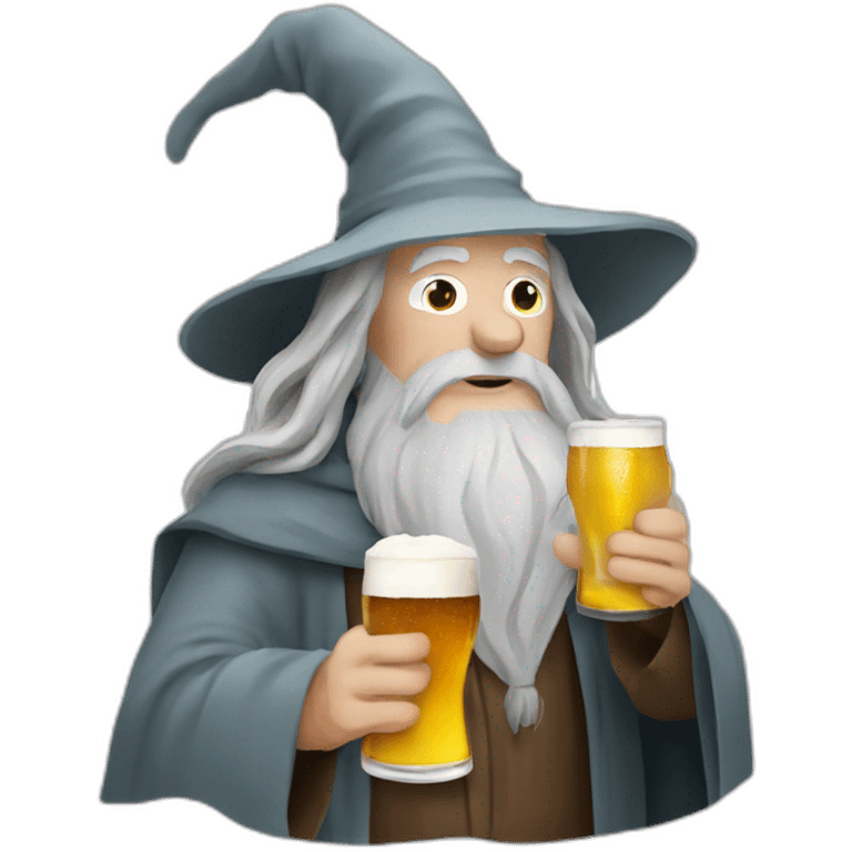 Gandalf drinking a beer emoji