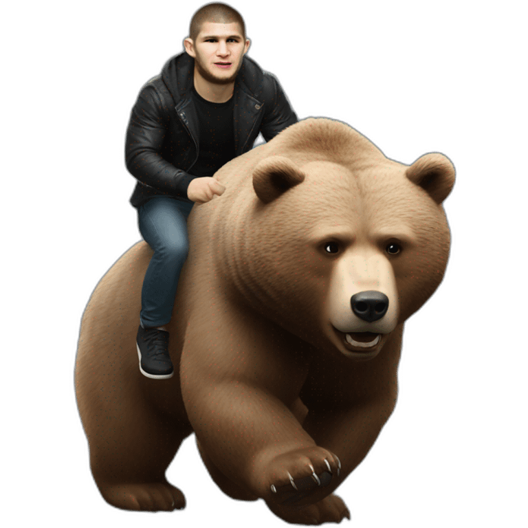 khabib nurmagomedov riding a bear Russia  emoji