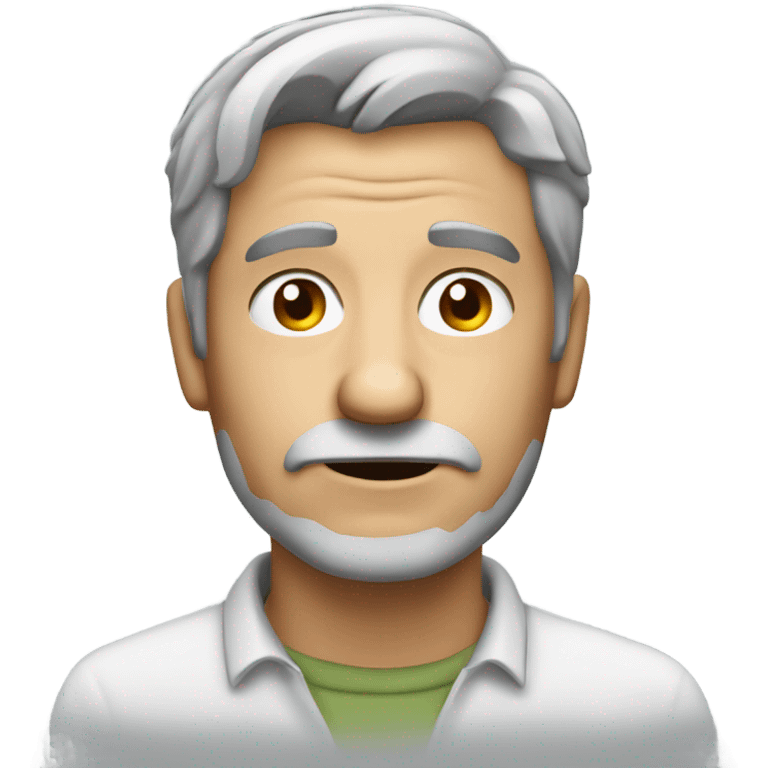 grey haired man gazing intently emoji