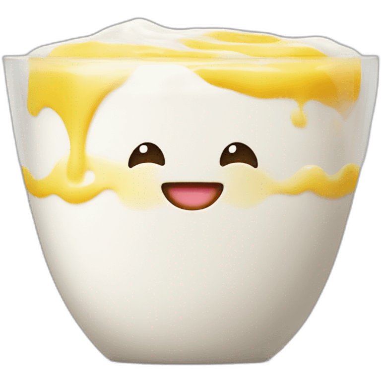 Yogurt with the letter sojasun on it emoji