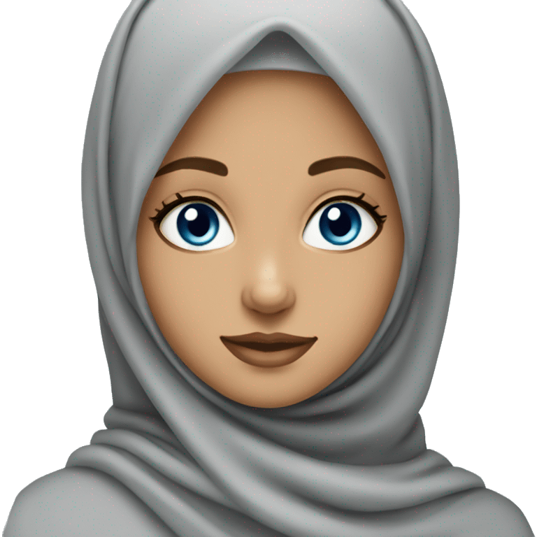 Hijabi girl with blue eyes emoji