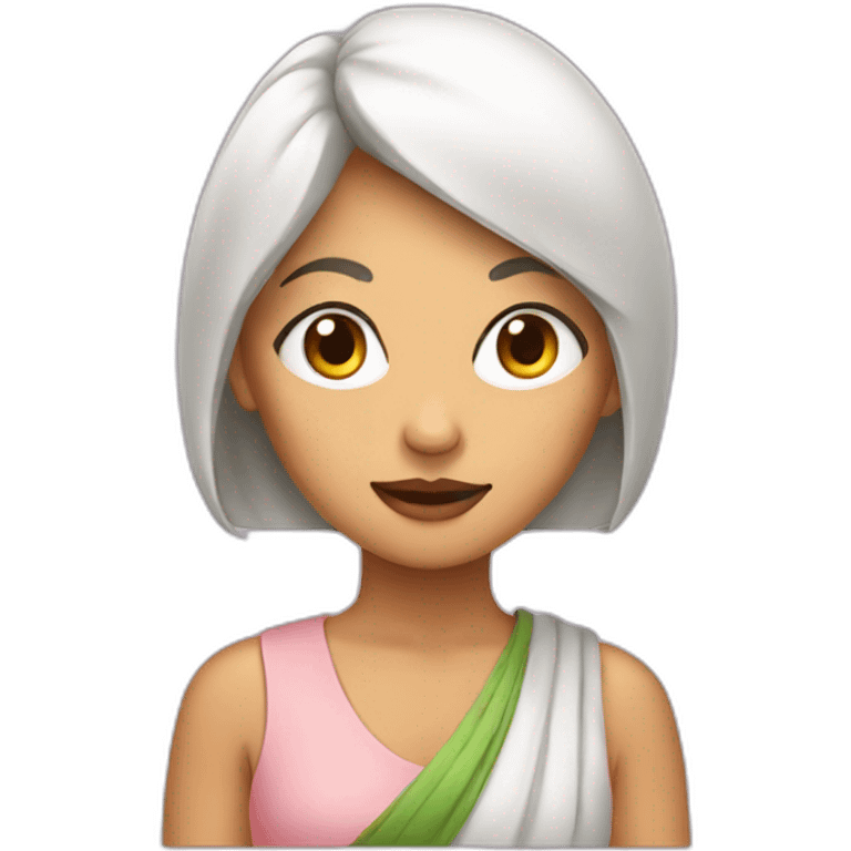 Girl with momos emoji