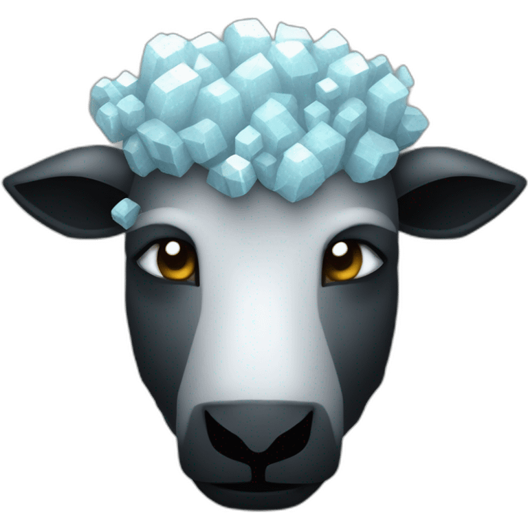 Minecraft Glitter Black Sheep Head With Diamond Horn emoji