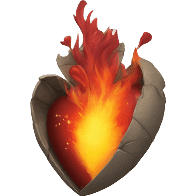 corazon con alas y fuego emoji