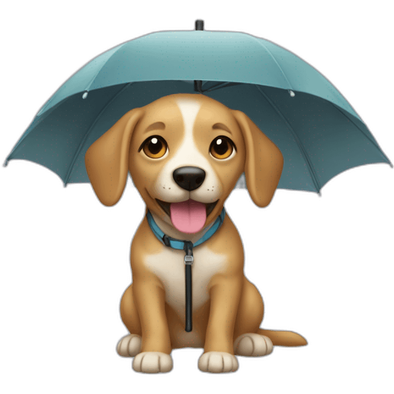 Chien dans un parapluie emoji