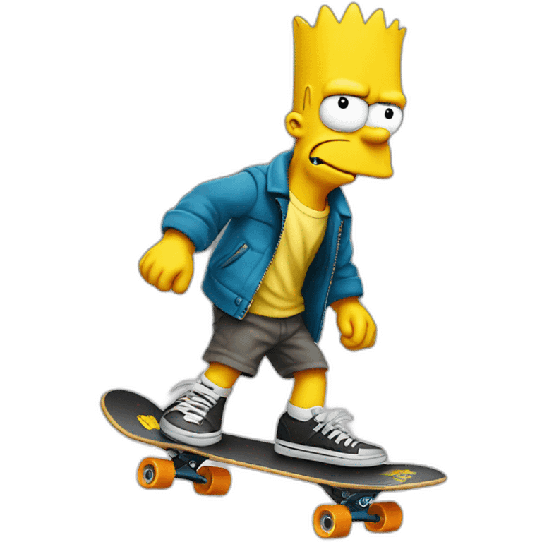 Bart simpson on a skateboard emoji