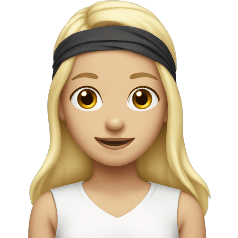 a blond girl with a head bandage smiling emoji