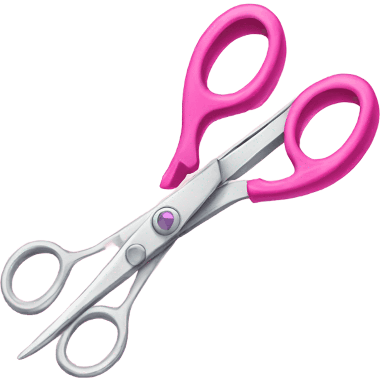 Pink hair scissors emoji