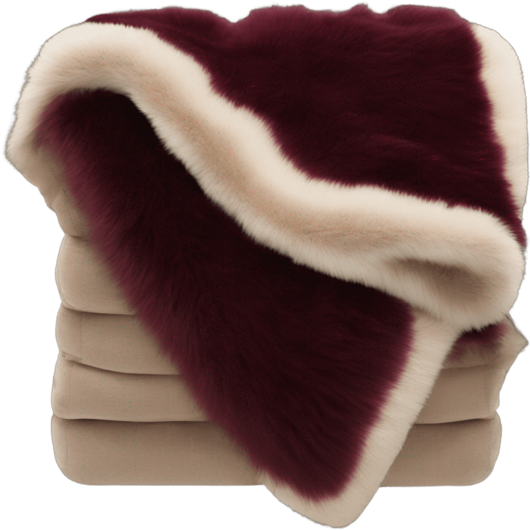 burgundy luxury fur folded blanket emoji