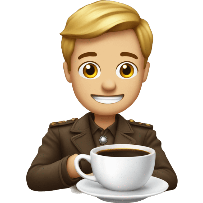 FranceBullog with cup of coffee  emoji