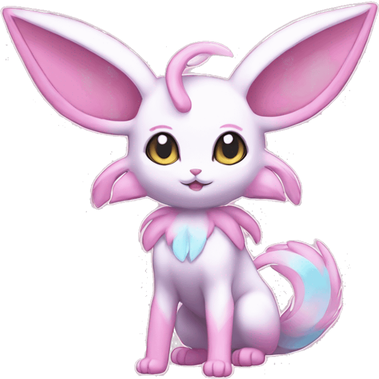 Kawaii Sylveon-Mew-Espeon-Pokémon full body emoji