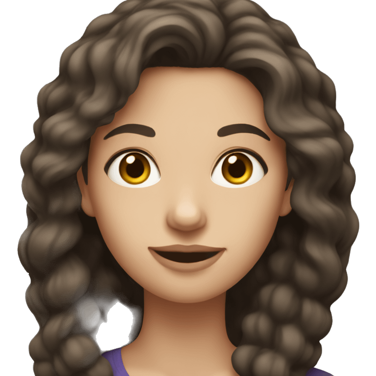 caucasian woman with dark brown hair emoji