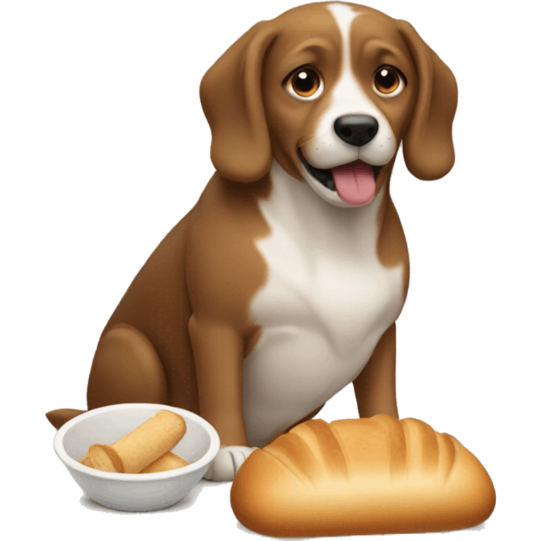 Dog eating bread emoji