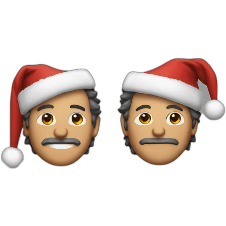 bruce springsteen with a christmas hat emoji